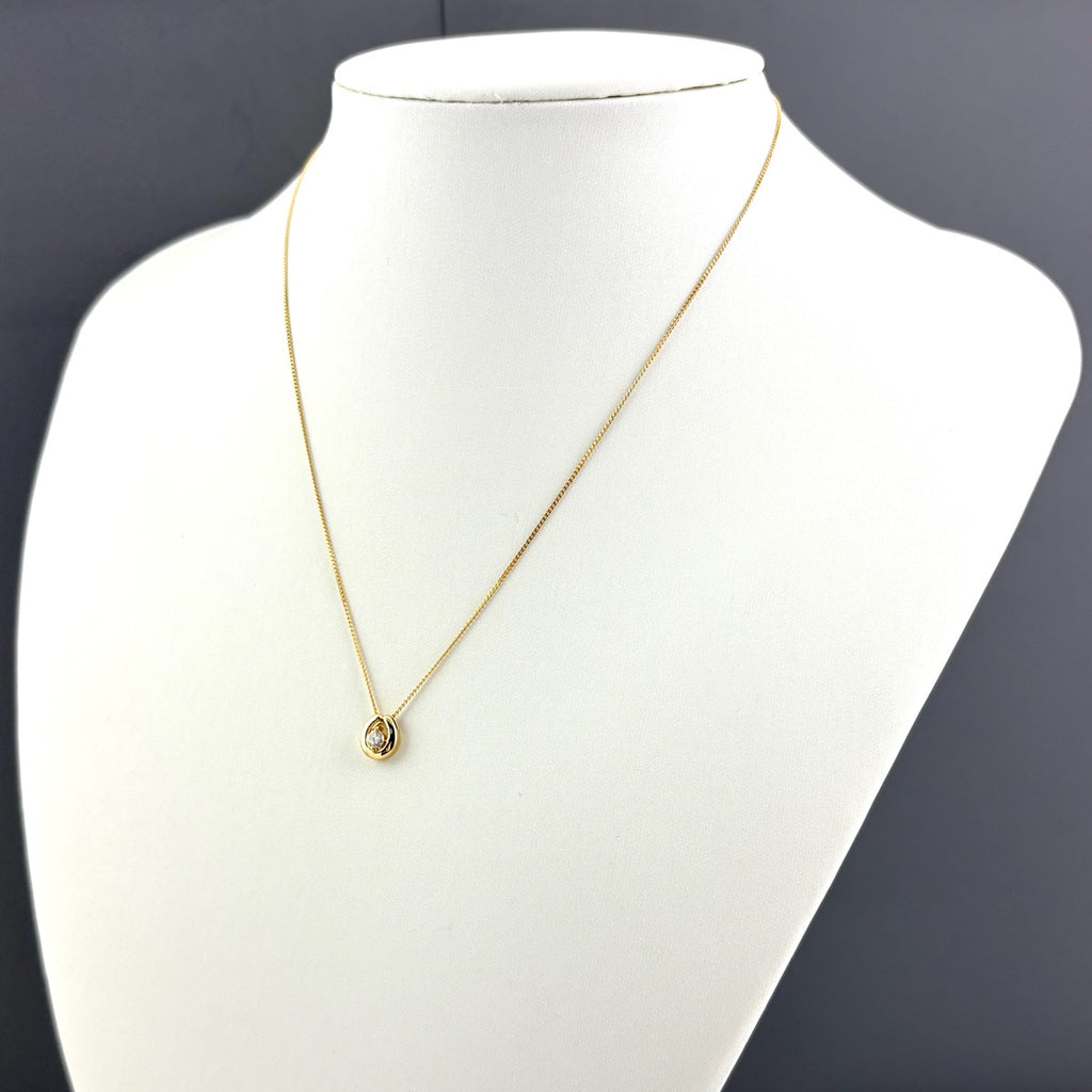 メレダイヤ デザインネックレス YG イエローゴールド ペンダント ネックレス K18 750 ダイヤモンド レディース 【中古】nbjwl