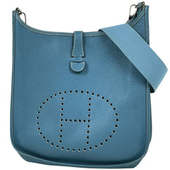 エルメス エヴリン 1 GM パンチング Hロゴ ショルダーバッグ トリヨンクレマンス ブルージーン □J レディース 【中古】brbag