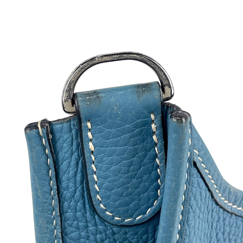 エルメス エヴリン 1 GM パンチング Hロゴ ショルダーバッグ トリヨンクレマンス ブルージーン □J レディース 【中古】brbag