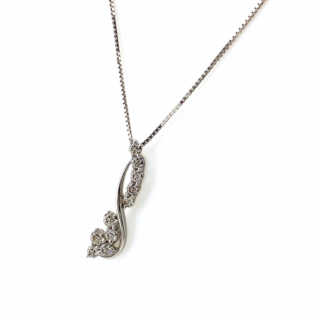 メレダイヤ デザインネックレス プラチナ ペンダント ネックレス Pt900 Pt850 ダイヤモンド レディース 【中古】nbjwl