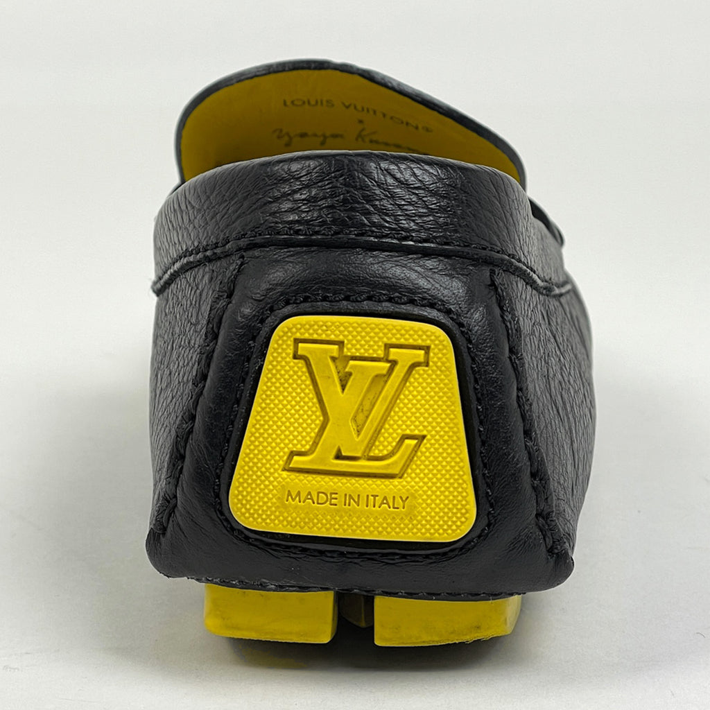 ルイ・ヴィトン ドライバーライン ローファー 草間彌生 2023 ドット 靴 ローファー モノグラム ノワール(ブラック) イエロー メンズ 【中古】brapp