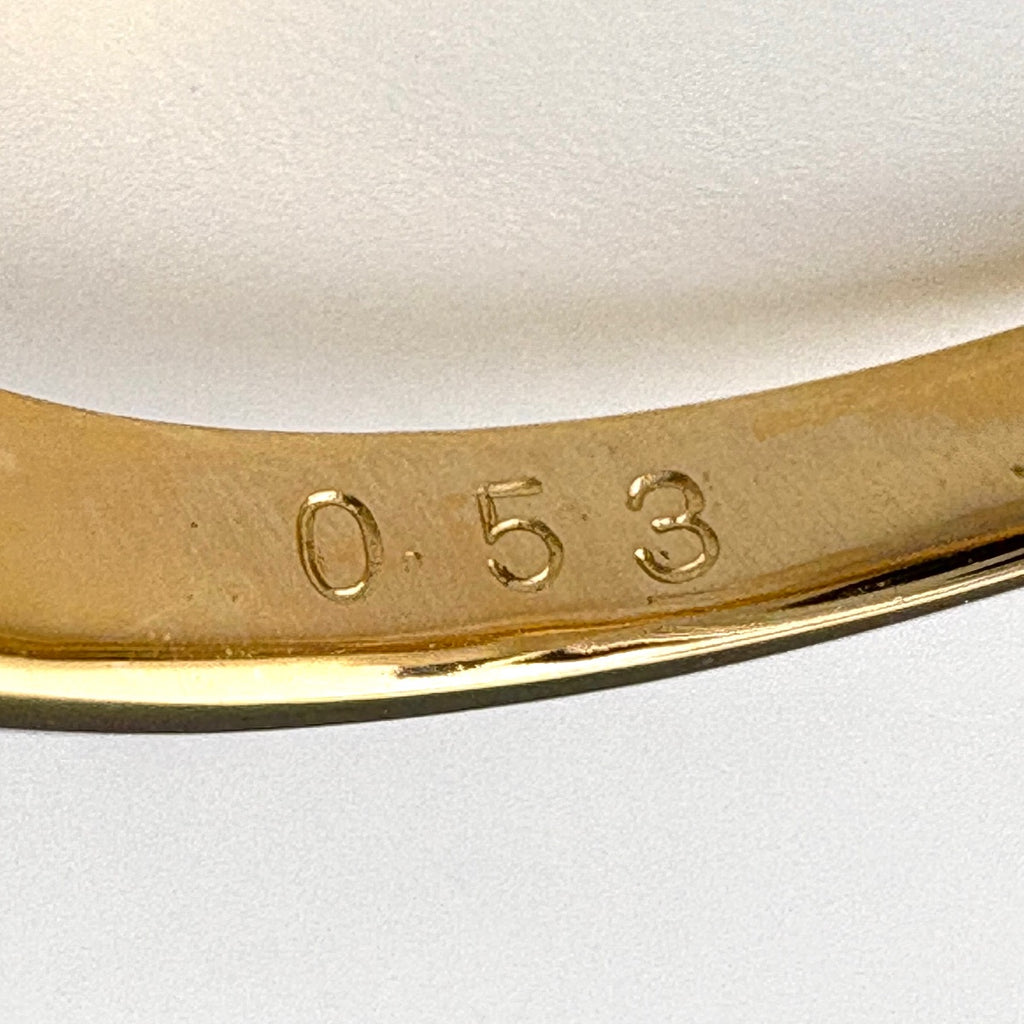 フラワーモチーフ デザインリング YG イエローゴールド 指輪 メレダイヤ リング 7号 K18 ダイヤモンド レディース ノンブランドジュエリー 【中古】nbjwl