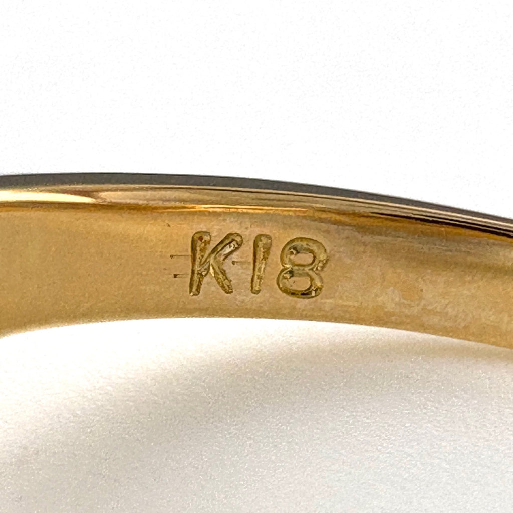 フラワーモチーフ デザインリング YG イエローゴールド 指輪 メレダイヤ リング 7号 K18 ダイヤモンド レディース ノンブランドジュエリー 【中古】nbjwl