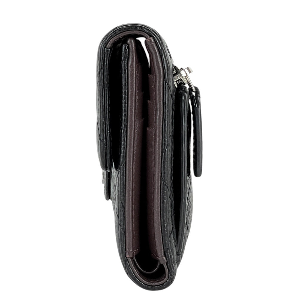 シャネル ココマーク 三つ折り 財布 マトラッセ クラシック スモール フラップ ウォレット 三つ折り財布 キャビアスキン ブラック AP0231 レディース 【中古】brbag