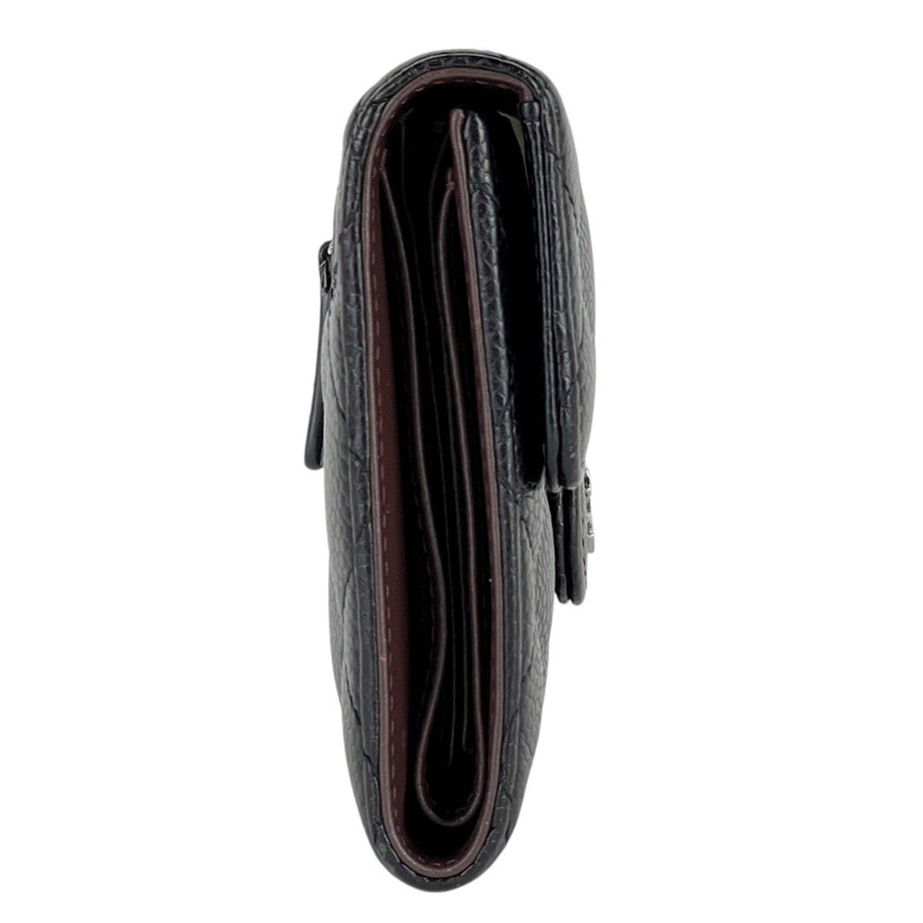 シャネル ココマーク 三つ折り 財布 マトラッセ クラシック スモール フラップ ウォレット 三つ折り財布 キャビアスキン ブラック AP0231 レディース 【中古】brbag