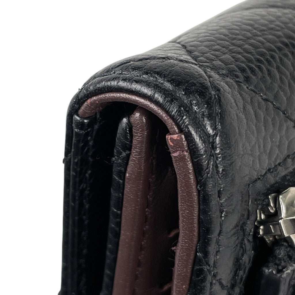 シャネル ココマーク 三つ折り 財布 マトラッセ クラシック スモール フラップ ウォレット 三つ折り財布 キャビアスキン ブラック AP0231 レディース 【中古】brbag