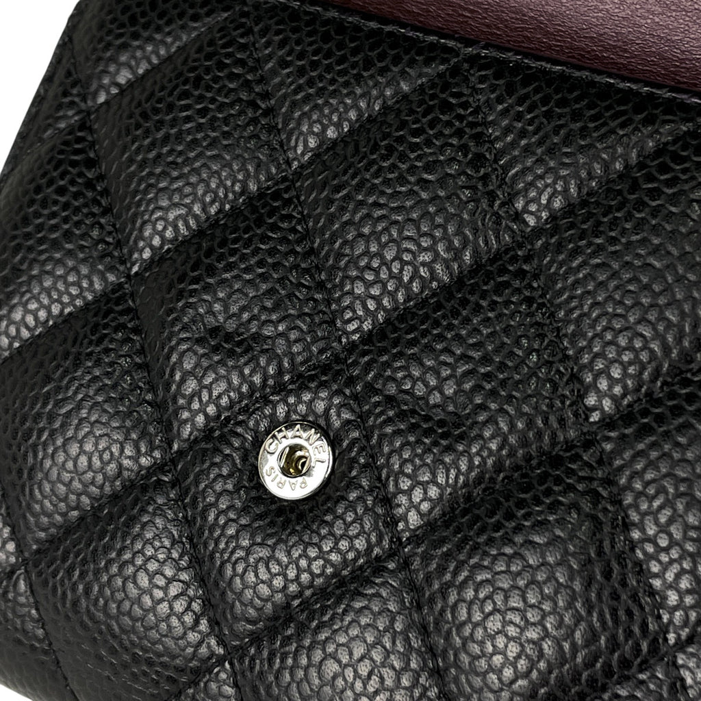 シャネル ココマーク 三つ折り 財布 マトラッセ クラシック スモール フラップ ウォレット 三つ折り財布 キャビアスキン ブラック AP0231 レディース 【中古】brbag