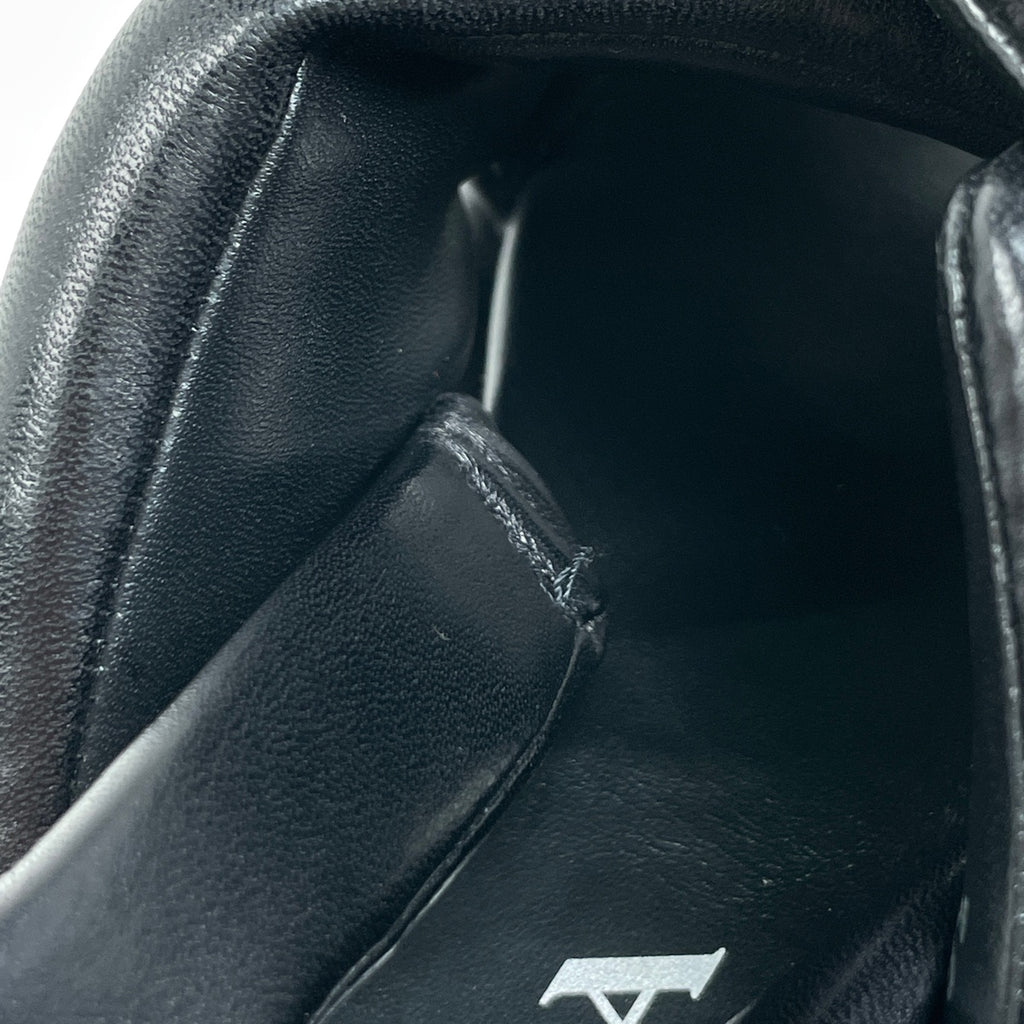 プラダ トライアングルロゴ サンダル ロゴプレート 厚底 靴 サンダル レザー ブラック レディース 【中古】brapp