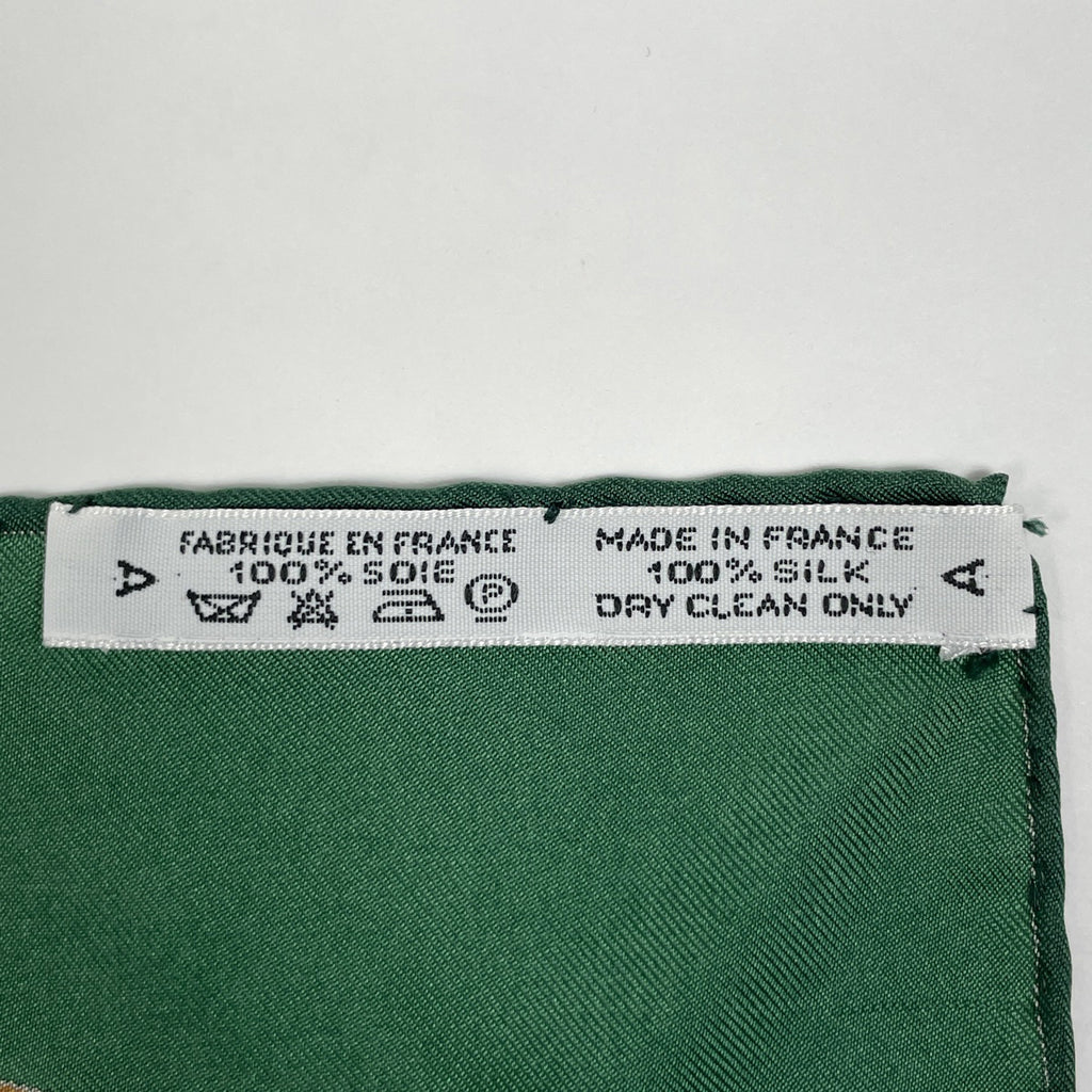 エルメス カレ 90 ANIMAUX SOLAIRES 太陽の動物たち スカーフ シルク グリーン マルチカラー レディース 【中古】brbag