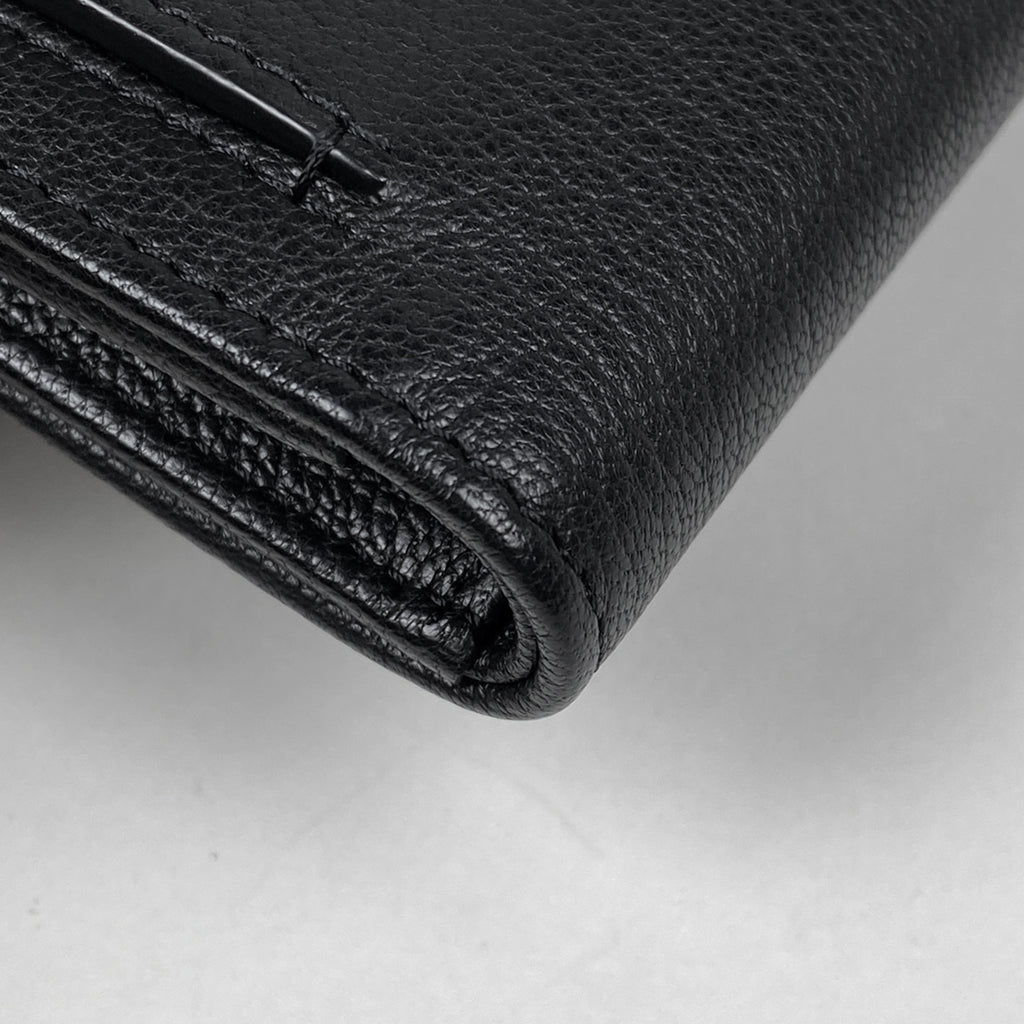 シャネル ココマーク 三つ折り 財布 CC 三つ折り財布 レザー ブラック レディース 【中古】brbag