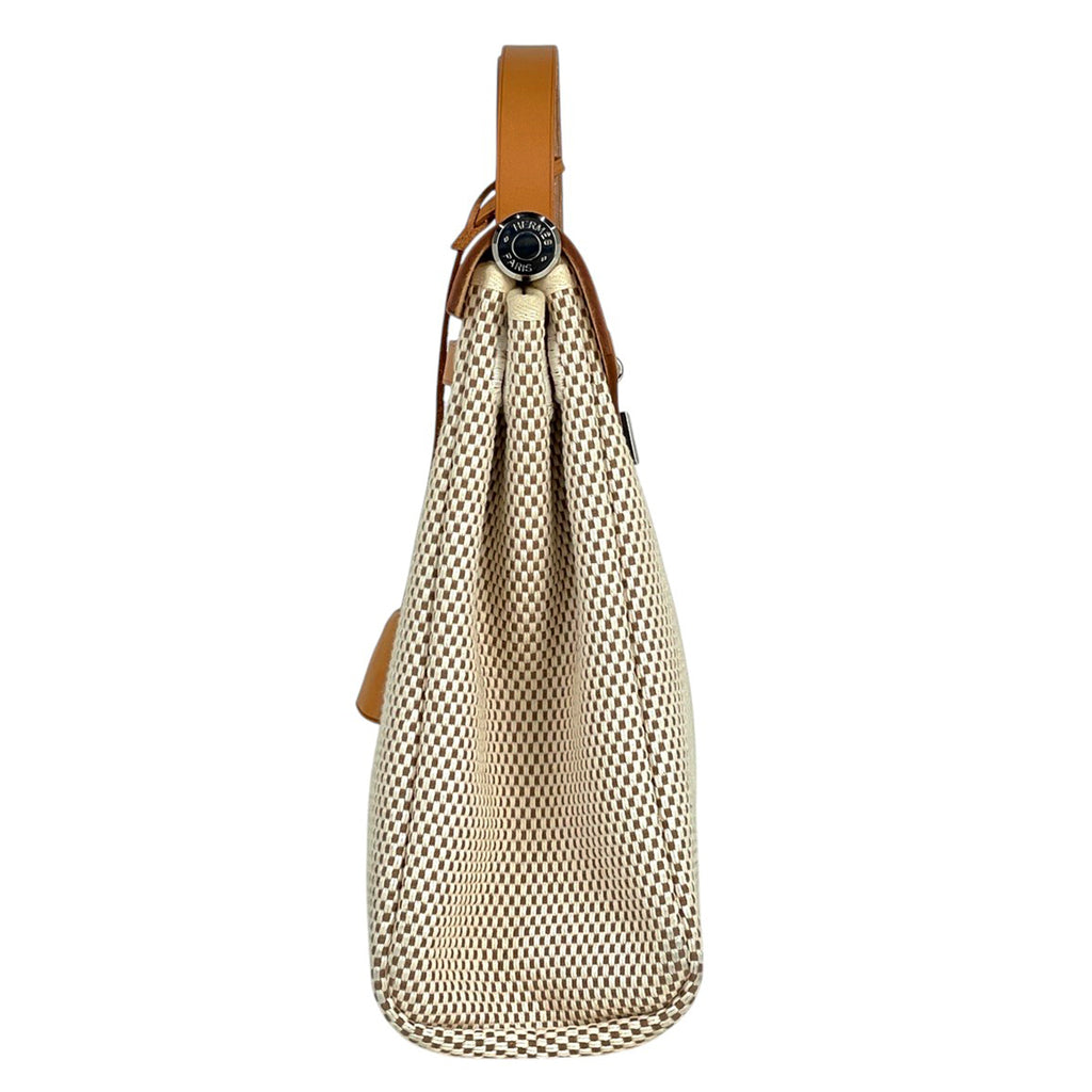 エルメス エールバッグ PM 2WAY ショルダーバッグ ハンドバッグ トワルGM ナチュラル ブラック ブラウン □G レディース 【中古】brbag