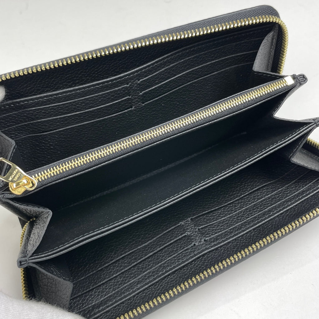 ルイ・ヴィトン ジッピー ウォレット ラウンドファスナー バイカラー 長財布 モノグラムアンプラント ブラック ベージュ M80481 レディース 【中古】brbag