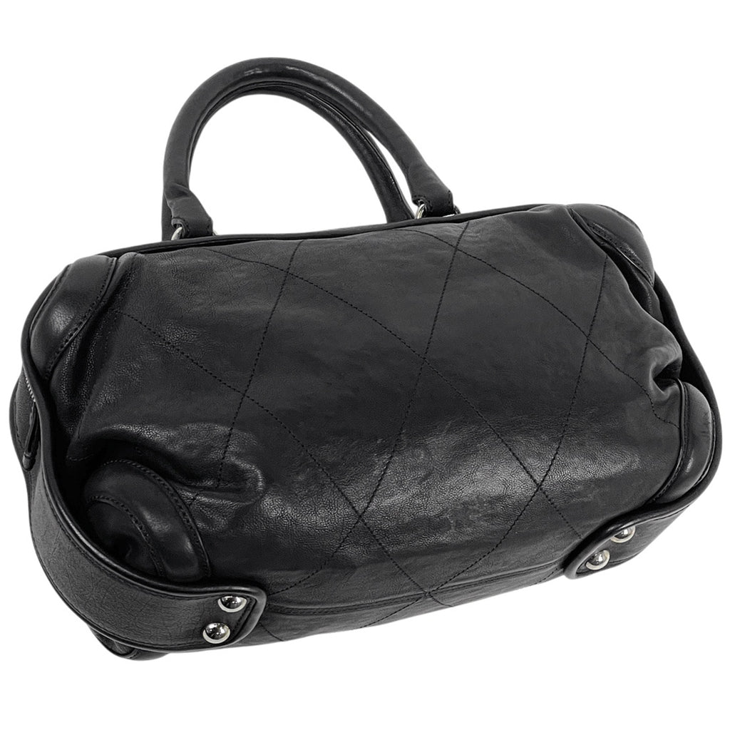 シャネル ココマーク ハンドバッグ ミニボストン ハンドバッグ レザー ブラック レディース 【中古】brbag