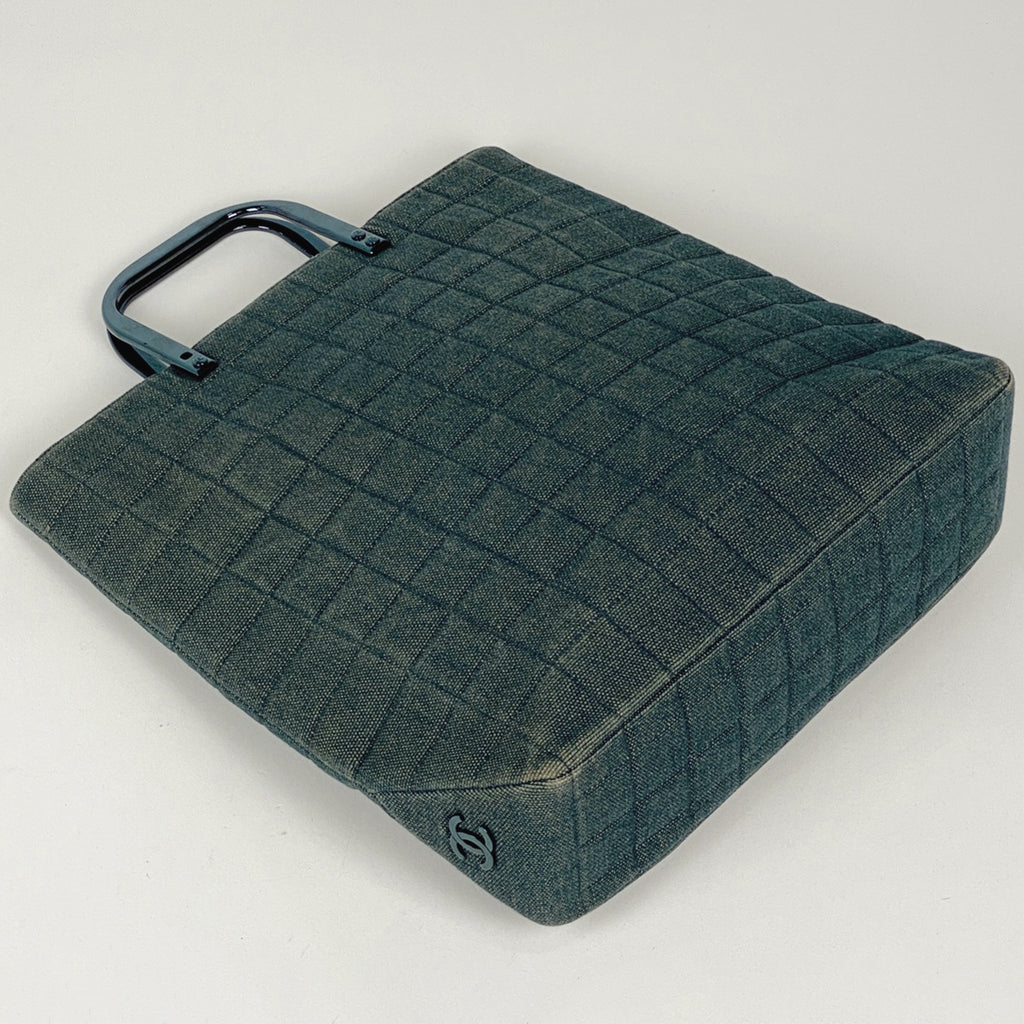 シャネル チョコバー ハンドバッグ ココマーク トートバッグ ハンドバッグ デニム ブルー レディース 【中古】brbag