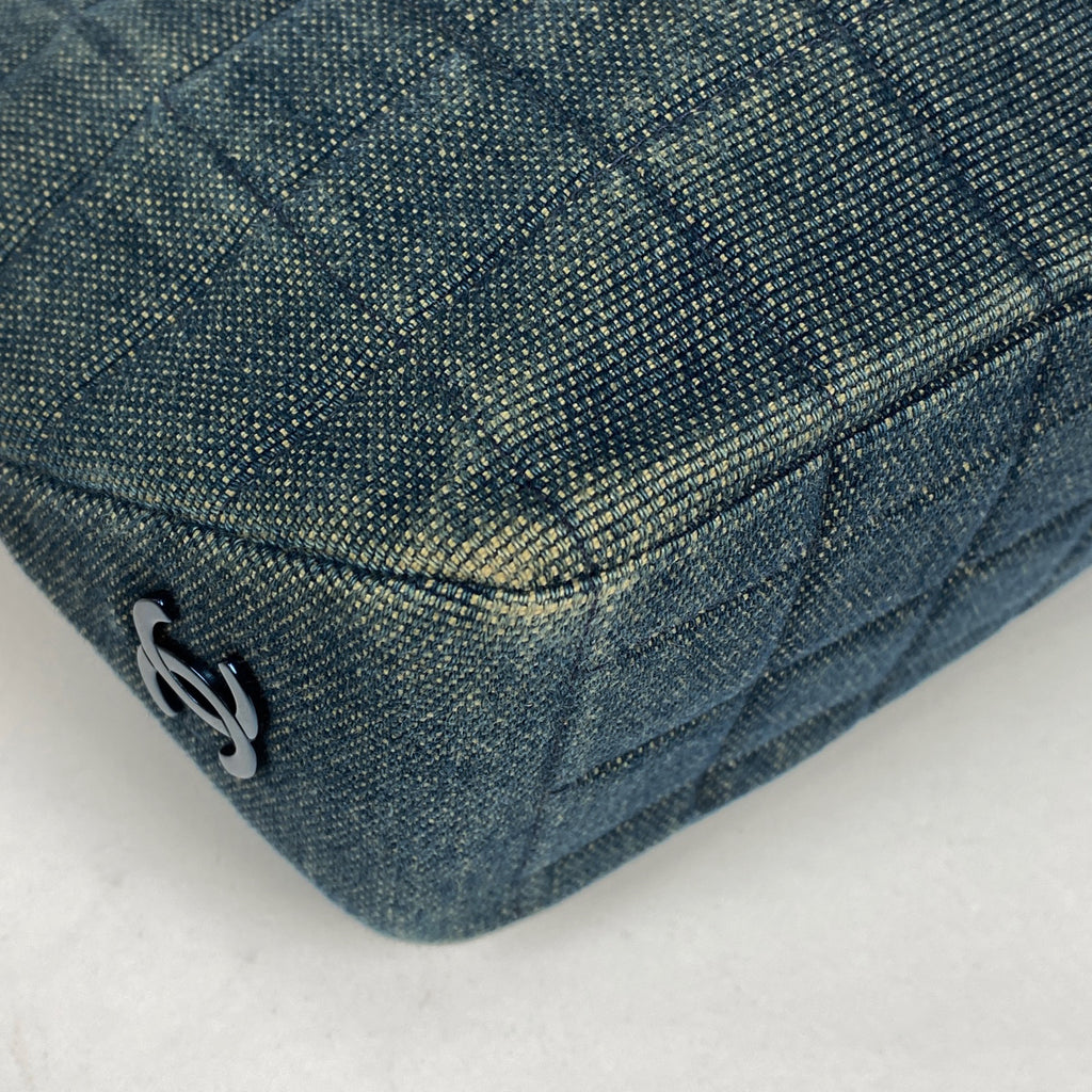 シャネル チョコバー ハンドバッグ ココマーク トートバッグ ハンドバッグ デニム ブルー レディース 【中古】brbag