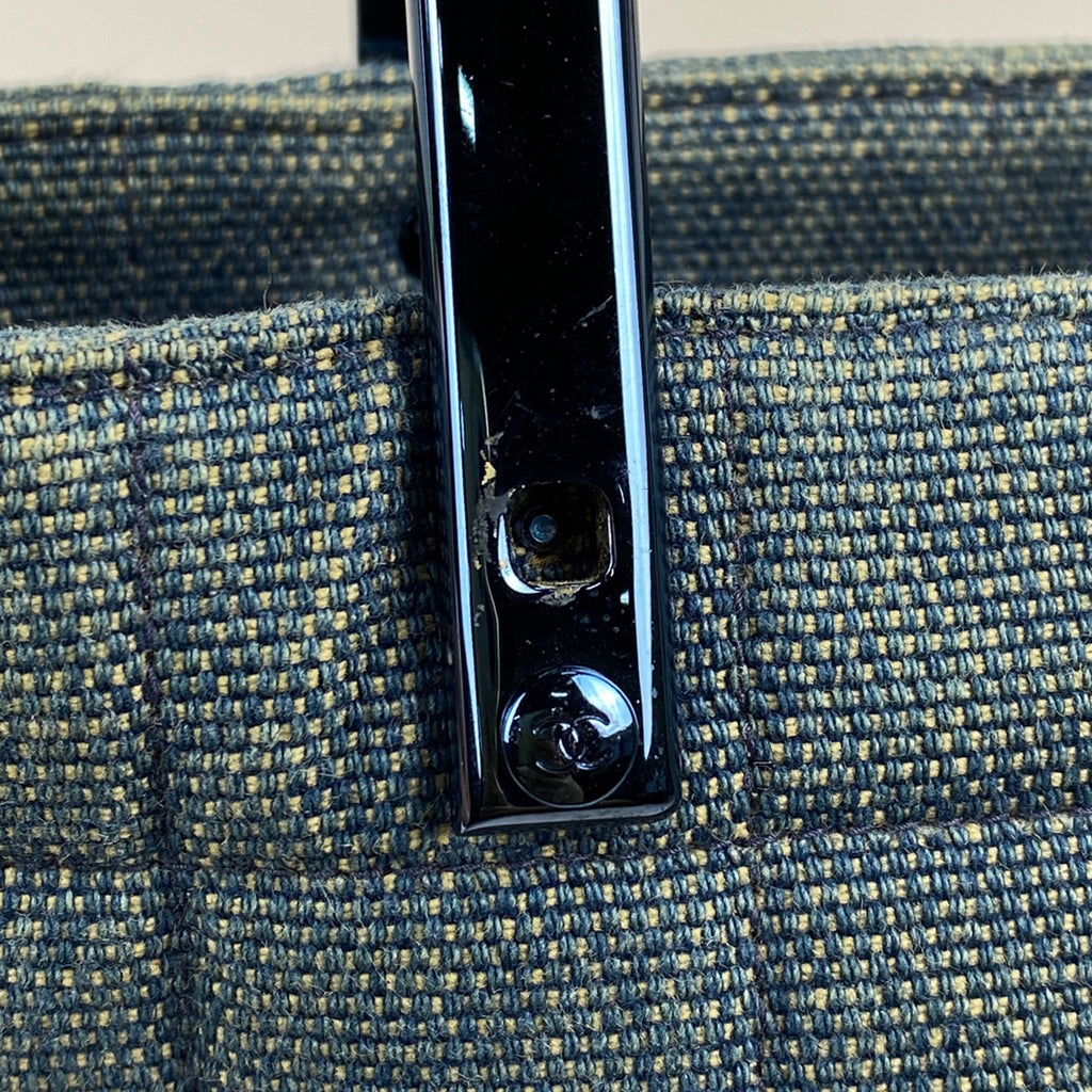 シャネル チョコバー ハンドバッグ ココマーク トートバッグ ハンドバッグ デニム ブルー レディース 【中古】brbag