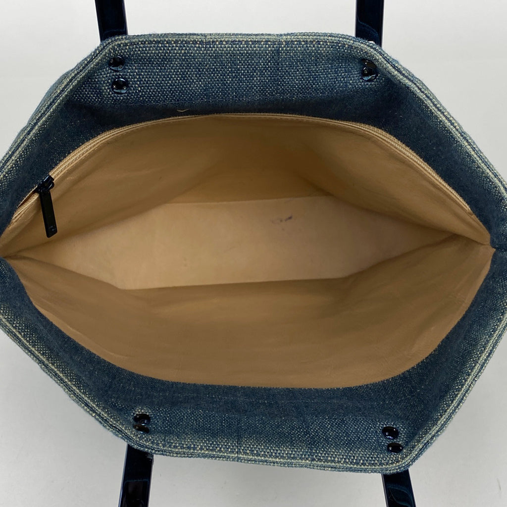 シャネル チョコバー ハンドバッグ ココマーク トートバッグ ハンドバッグ デニム ブルー レディース 【中古】brbag
