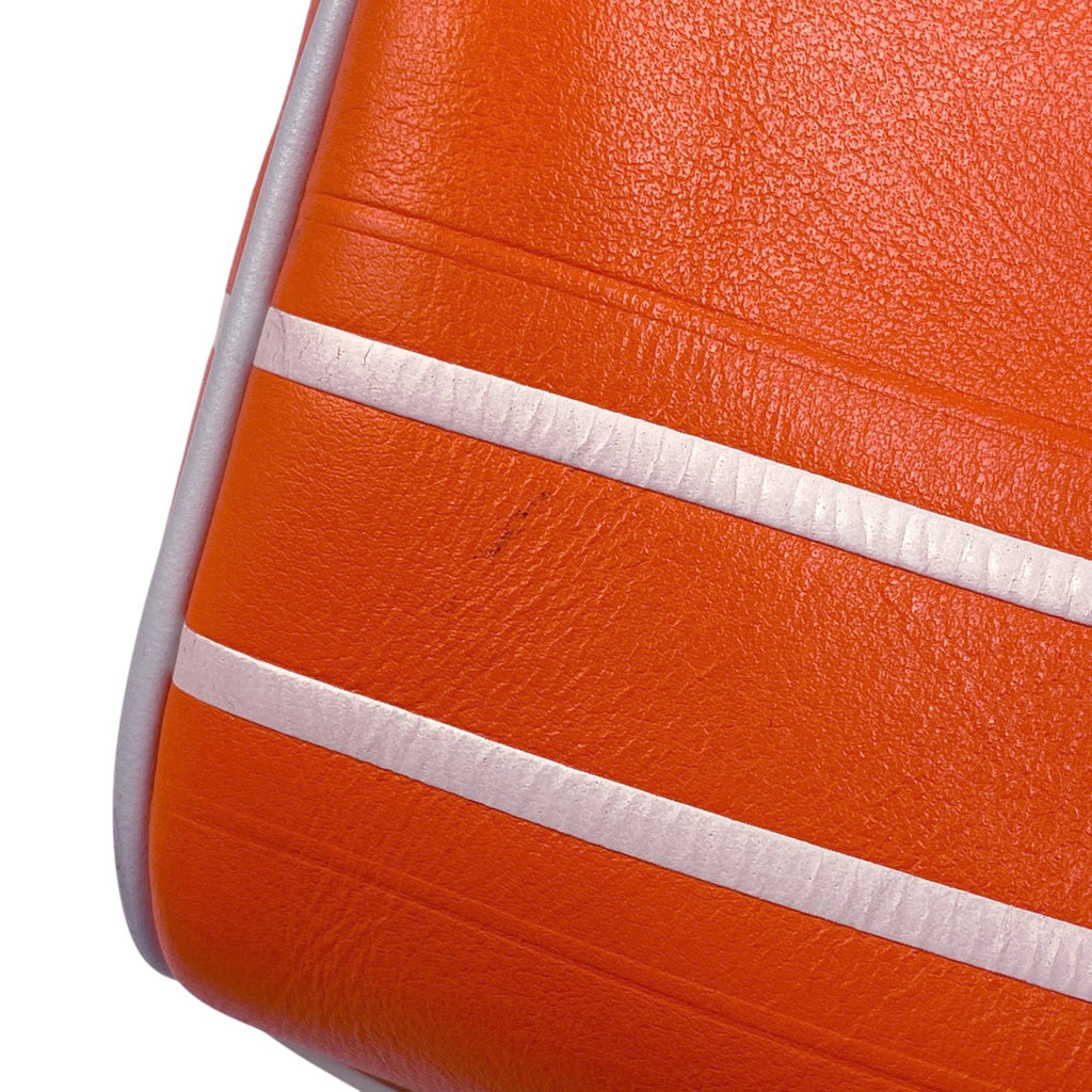 クリスチャンディオール ロゴ ハンドバッグ ヴァイブ ボウリングバッグ 2WAY ショルダーバッグ ハンドバッグ レザー オレンジ レディース 【中古】brbag