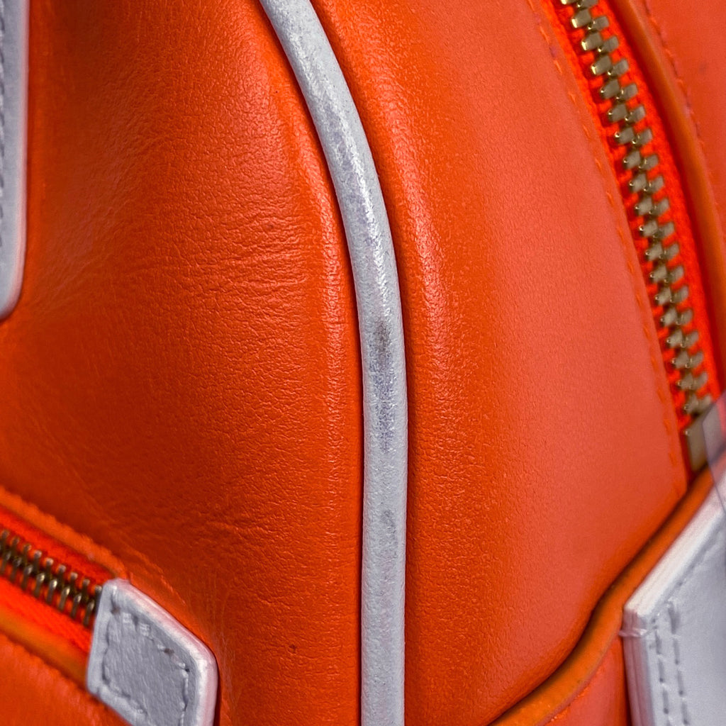 クリスチャンディオール ロゴ ハンドバッグ ヴァイブ ボウリングバッグ 2WAY ショルダーバッグ ハンドバッグ レザー オレンジ レディース 【中古】brbag