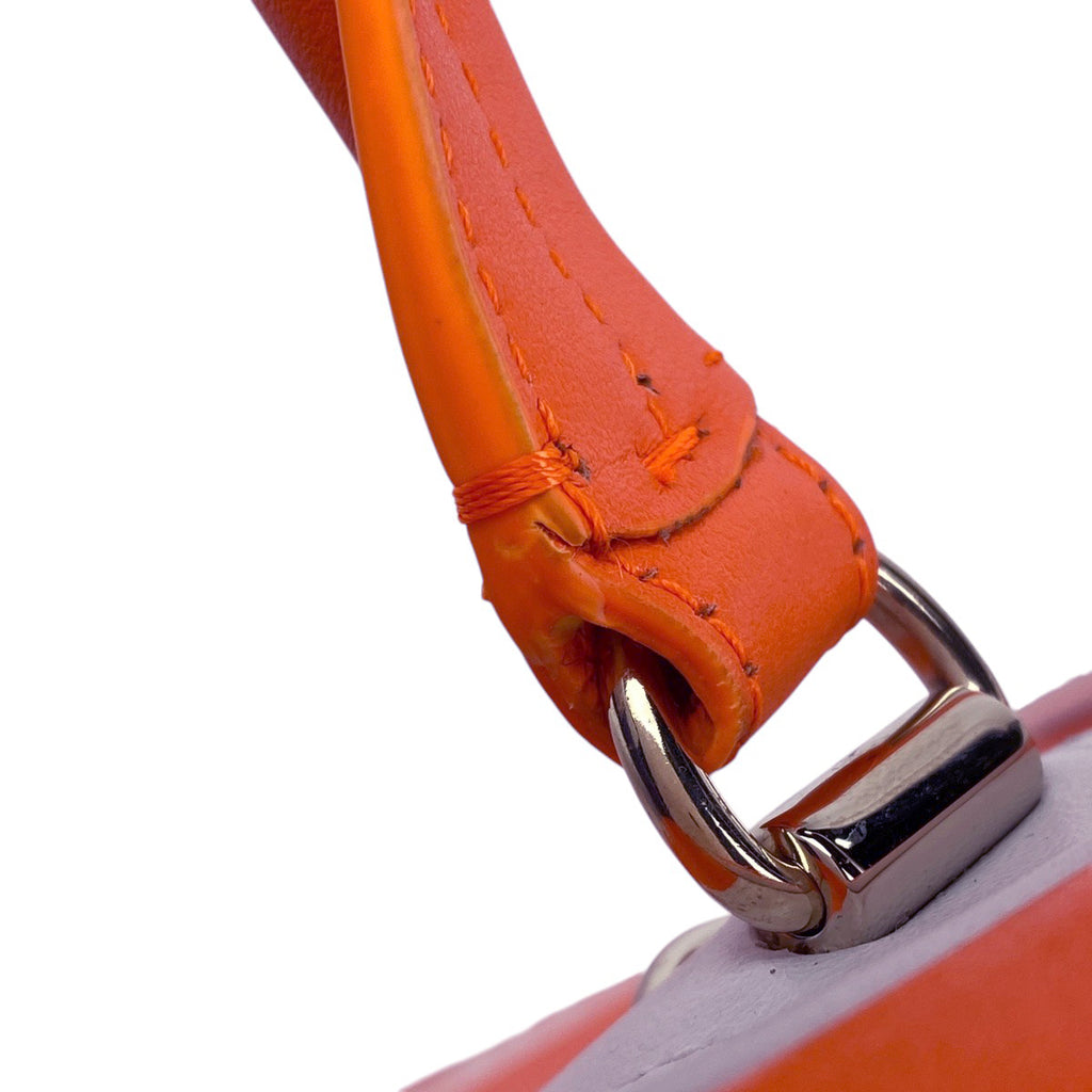 クリスチャンディオール ロゴ ハンドバッグ ヴァイブ ボウリングバッグ 2WAY ショルダーバッグ ハンドバッグ レザー オレンジ レディース 【中古】brbag