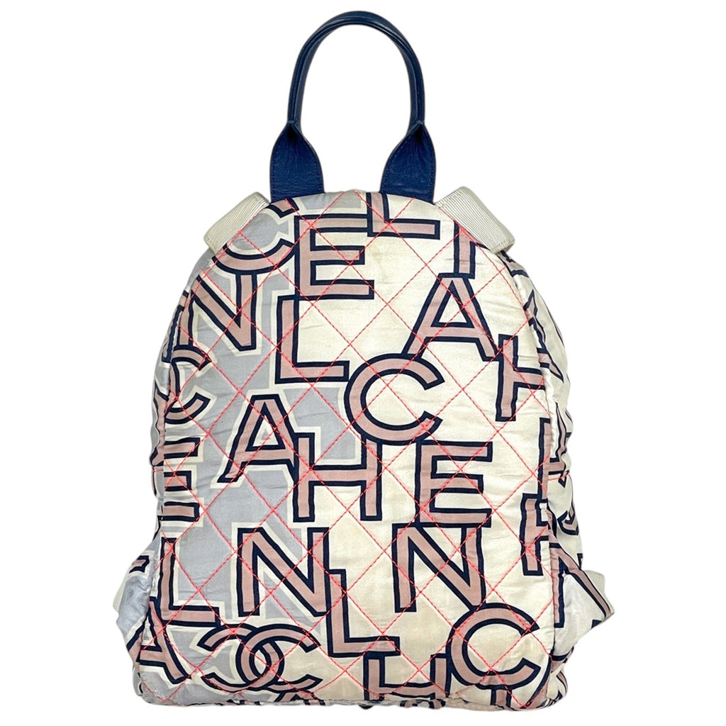 シャネル ココマーク リュックサック マトラッセ ネオン バックパック リュック ナイロン ブルー レディース 【中古】brbag