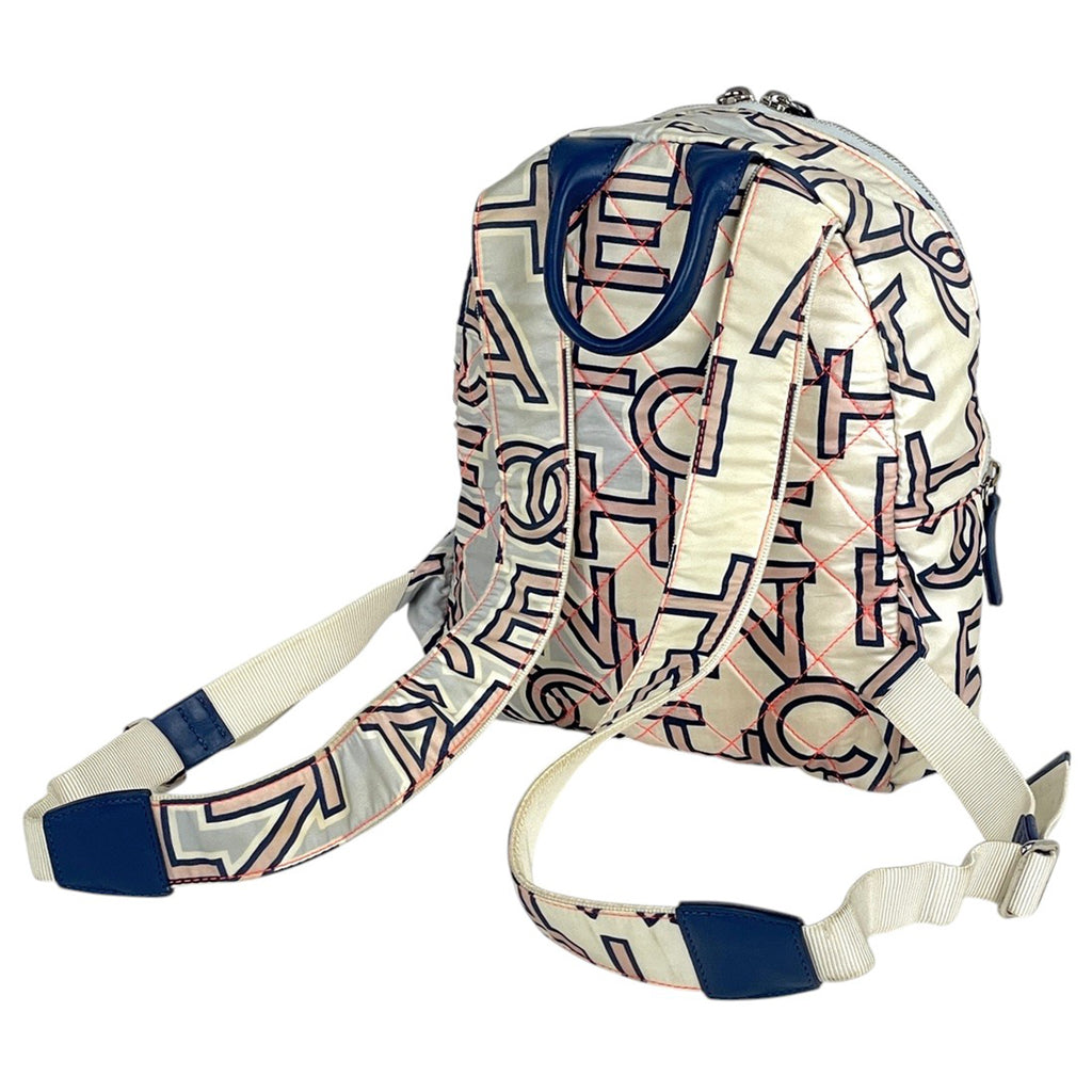 シャネル ココマーク リュックサック マトラッセ ネオン バックパック リュック ナイロン ブルー レディース 【中古】brbag