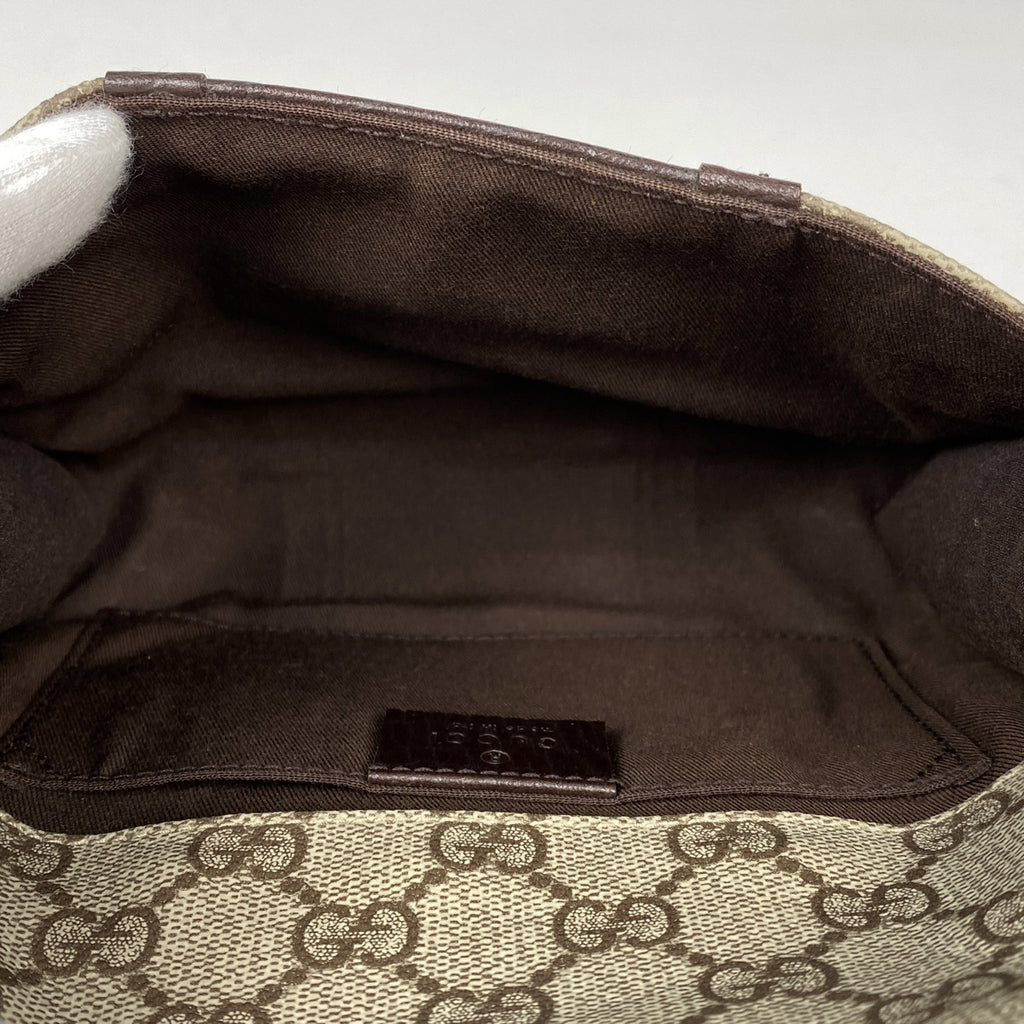 グッチ GG柄 ベルトバッグ ウエストバッグ シェリーライン ウェブ ボディバッグ コーティングキャンバス ブラウン 152597 レディース 【中古】brbag
