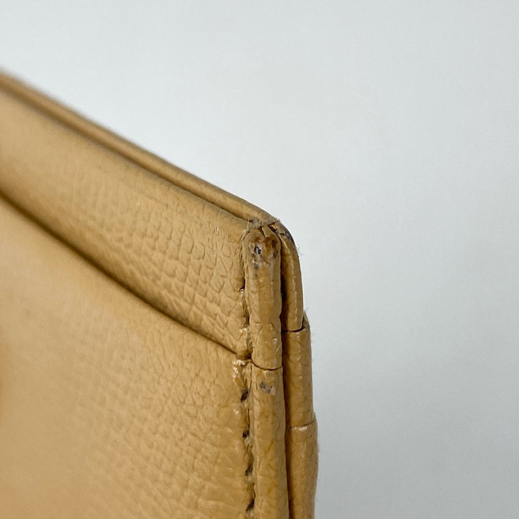 シャネル ココボタン カードケース ココマーク カード入れ カードケース レザー ベージュ レディース 【中古】brbag