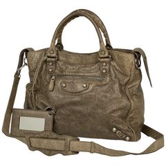 バレンシアガ ザ ジャイアント ヴェロ ハンドバッグ 2WAY ショルダーバッグ ハンドバッグ レザー ベージュ 282010 レディース 【中古】brbag