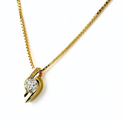 ダイヤモンド デザインネックレス YG イエローゴールド ペンダント ネックレス K18 750 ダイヤモンド レディース 【中古】nbjwl