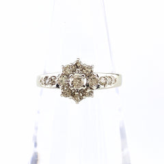 メレダイヤ デザインリング プラチナ 指輪 リング 11号 Pt900 ダイヤモンド レディース 【中古】nbjwl