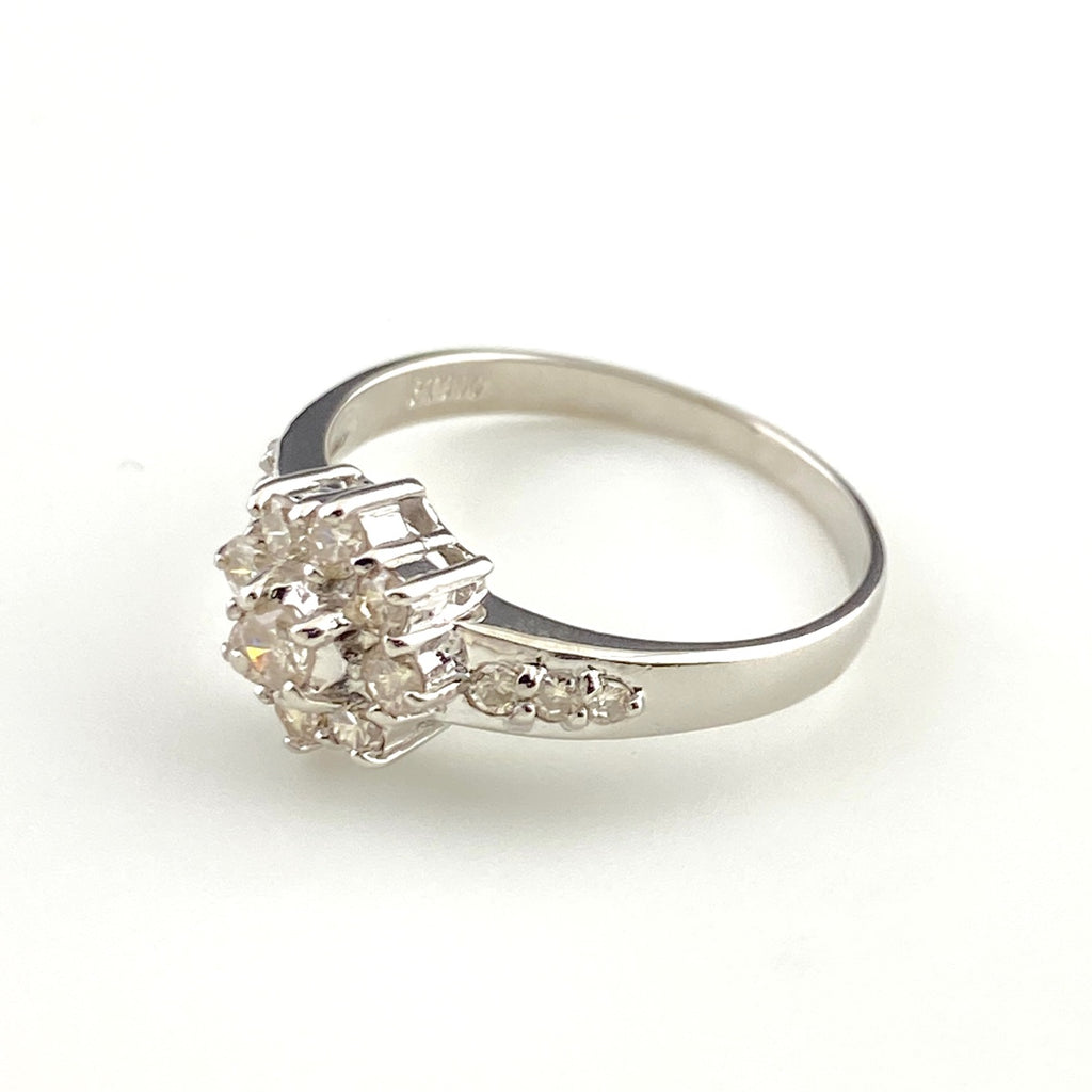 メレダイヤ デザインリング プラチナ 指輪 リング 11号 Pt900 ダイヤモンド レディース 【中古】nbjwl