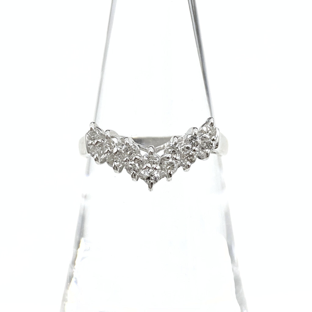 メレダイヤ デザインリング プラチナ 指輪 リング 12.5号 Pt900 ダイヤモンド レディース 【中古】nbjwl