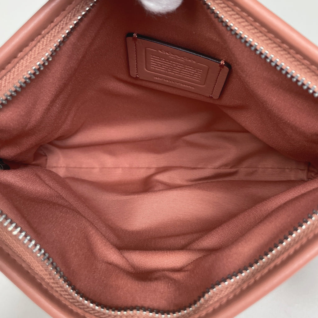 コーチ ロゴ ショルダーバッグ カモフラージュ 迷彩 ショルダーバッグ コーティングキャンバス ベージュ サーモンピンク F35440 レディース 【中古】brbag