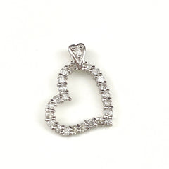 ハートモチーフ ペンダントトップ プラチナ メレダイヤ ペンダントトップ Pt1000 ダイヤモンド レディース 【中古】nbjwl