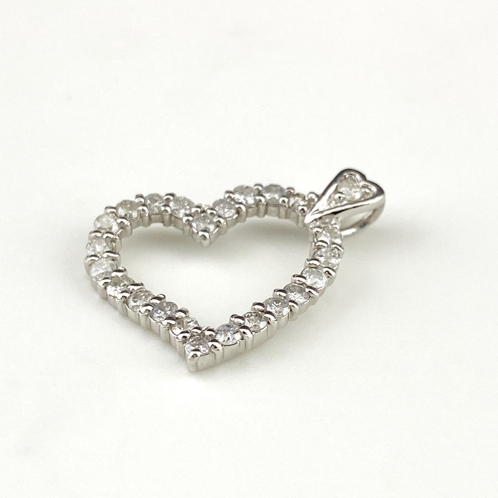 ハートモチーフ ペンダントトップ プラチナ メレダイヤ ペンダントトップ Pt1000 ダイヤモンド レディース 【中古】nbjwl