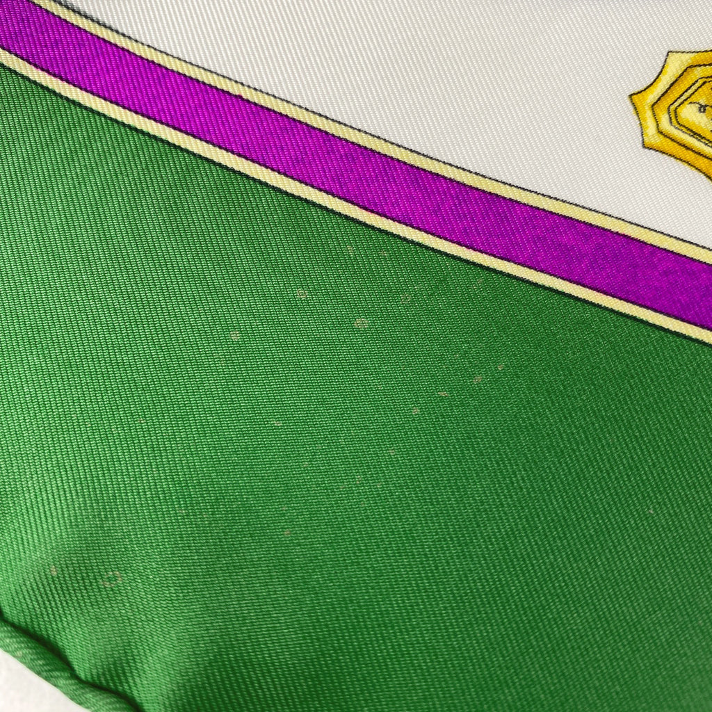 エルメス カレ 90 Qu importe le flacon 香水瓶 スカーフ シルク グリーン マルチカラー レディース 【中古】brbag