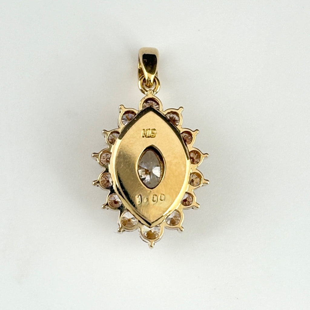 メレダイヤ デザインペンダントトップ YG イエローゴールド ペンダントトップ K18 ダイヤモンド レディース 【中古】nbjwl