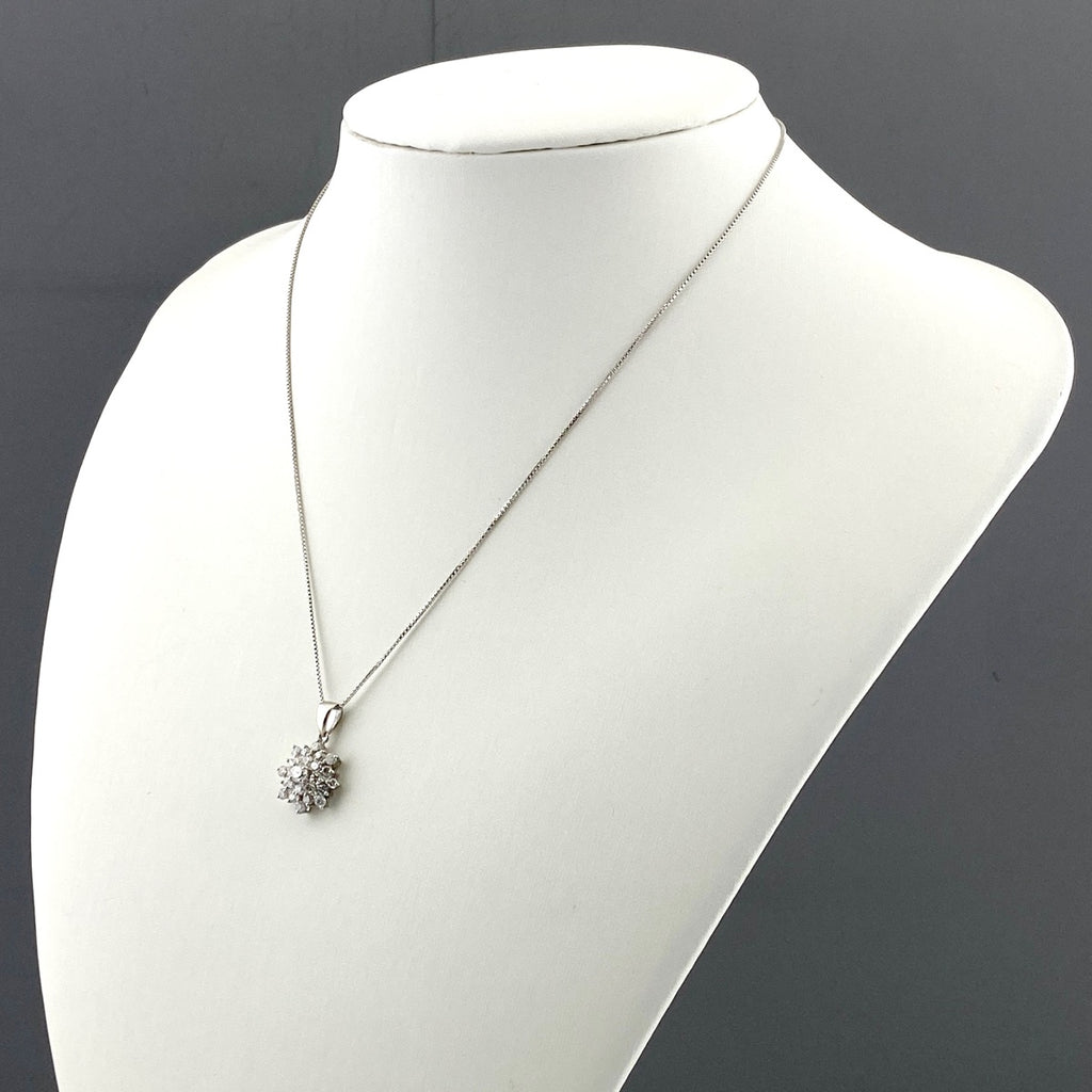 メレダイヤ デザインネックレス プラチナ ペンダント ネックレス Pt900 Pt850 ダイヤモンド レディース 【中古】nbjwl