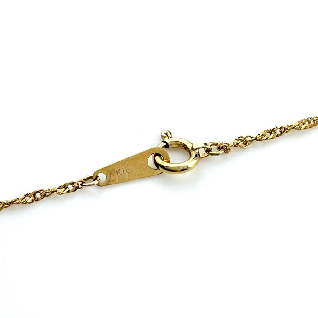 フラワーモチーフ デザインネックレス YG イエローゴールド ペンダント メレダイヤ 花 ネックレス K18 750 ダイヤモンド レディース 【中古】nbjwl