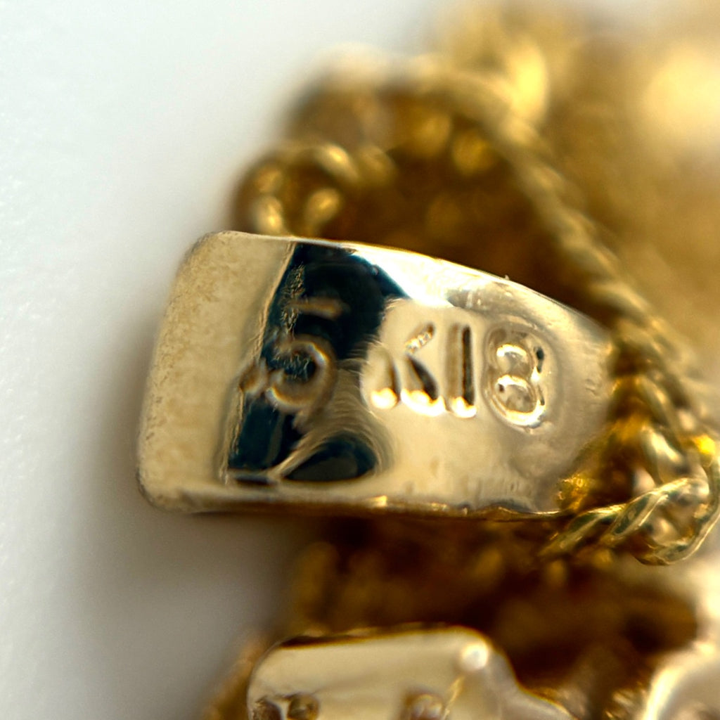 フラワーモチーフ デザインネックレス YG イエローゴールド ペンダント メレダイヤ 花 ネックレス K18 750 ダイヤモンド レディース 【中古】nbjwl