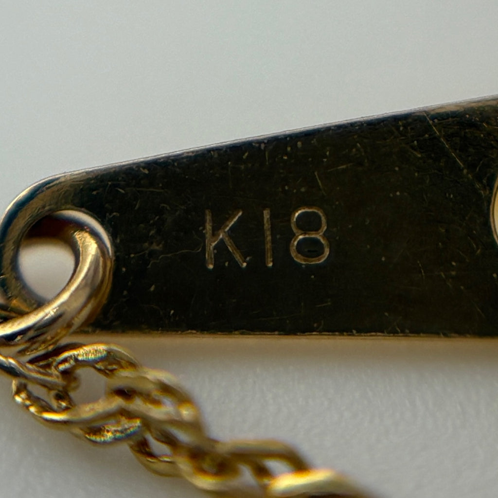 フラワーモチーフ デザインネックレス YG イエローゴールド ペンダント メレダイヤ 花 ネックレス K18 750 ダイヤモンド レディース 【中古】nbjwl