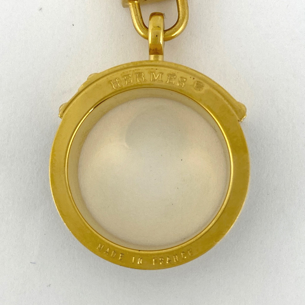 エルメス カデナモチーフ スカーフリング スカーフ留め カーキ スカーフリング GP レザー ゴールド グリーンベージュ レディース 【中古】brbag