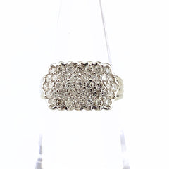 メレダイヤ デザインリング プラチナ 指輪 リング 12.5号 Pt900 ダイヤモンド レディース 【中古】nbjwl