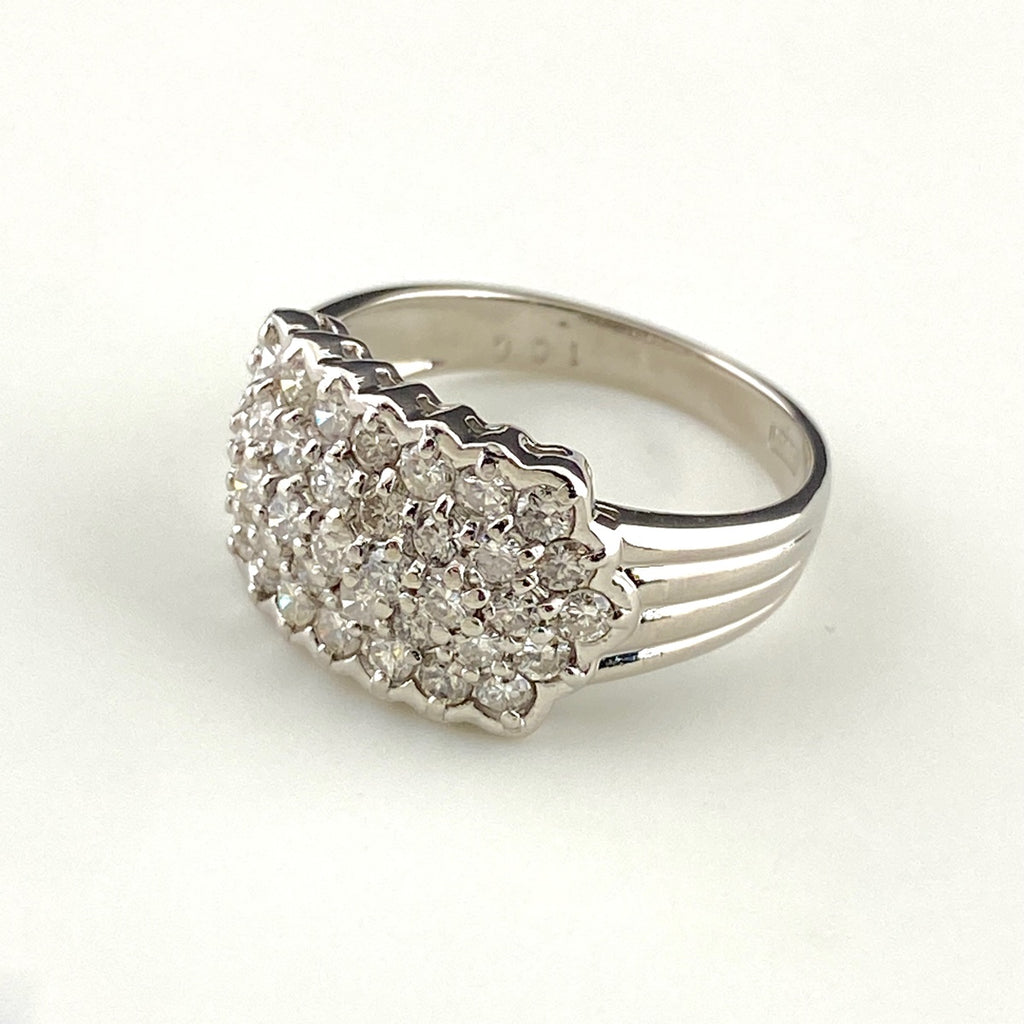 メレダイヤ デザインリング プラチナ 指輪 リング 12.5号 Pt900 ダイヤモンド レディース 【中古】nbjwl