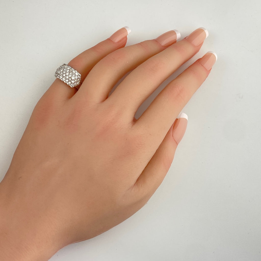 メレダイヤ デザインリング プラチナ 指輪 リング 12.5号 Pt900 ダイヤモンド レディース 【中古】nbjwl