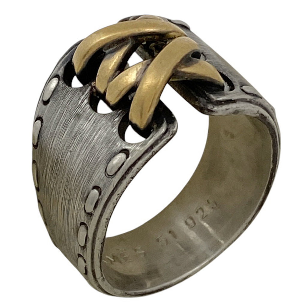 エルメス メキシコ リング 指輪 リング 9号 シルバー925 シルバー ゴールド レディース 【中古】bracc