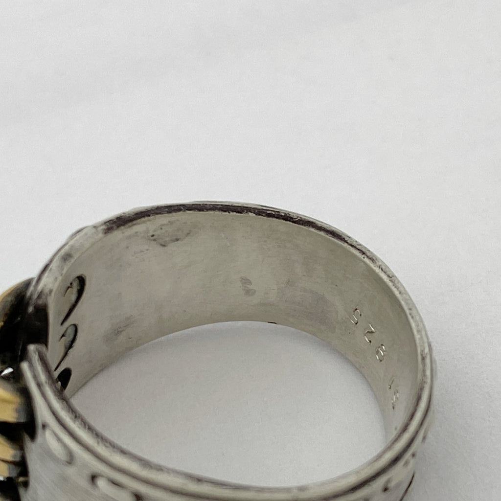 エルメス メキシコ リング 指輪 リング 9号 シルバー925 シルバー ゴールド レディース 【中古】bracc