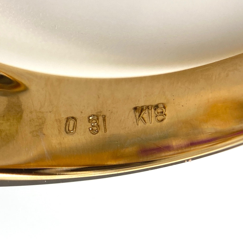 ルビー デザインリング YG イエローゴールド 指輪 メレダイヤ リング 7号 K18 ルビー ダイヤモンド レディース 【中古】nbjwl