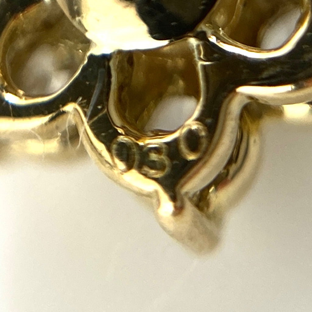 フラワーモチーフ デザインピアス YG イエローゴールド メレダイヤ 花 ピアス K18 ダイヤモンド レディース 【中古】nbjwl